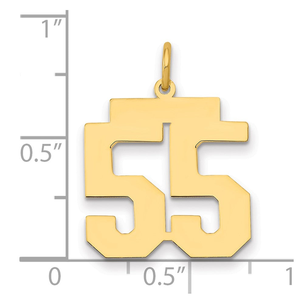 14k Medium Polished Number 55 Charm
