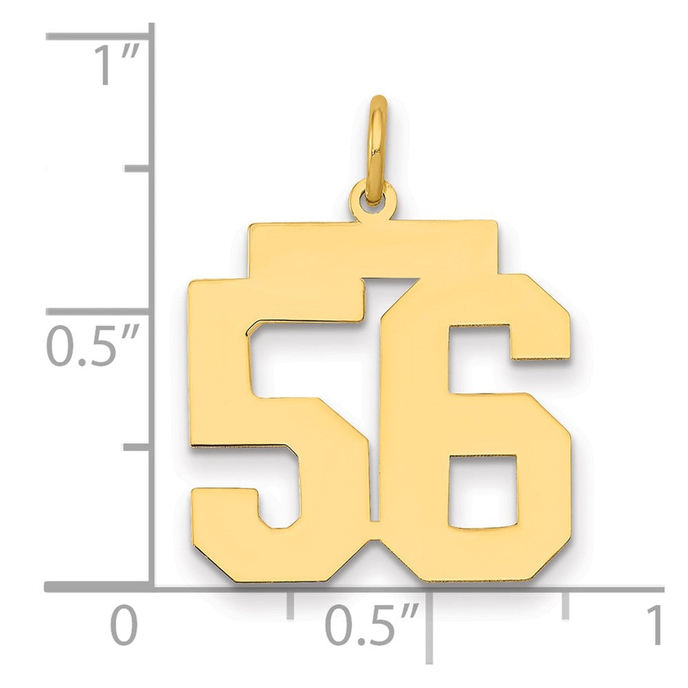 14k Medium Polished Number 56 Charm