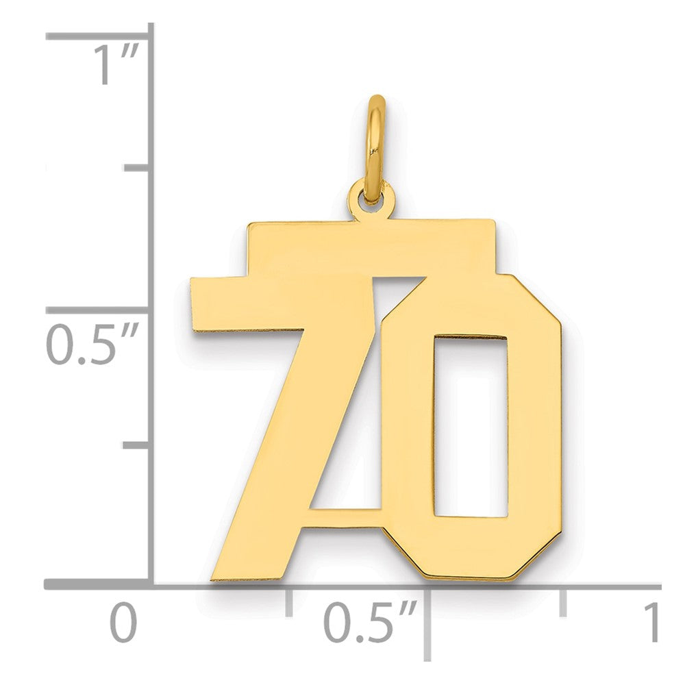14k Medium Polished Number 70 Charm