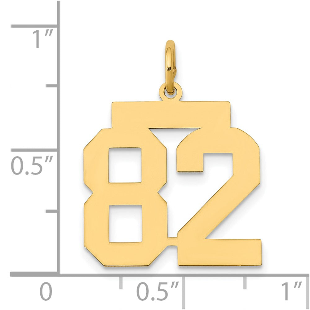 14k Medium Polished Number 82 Charm
