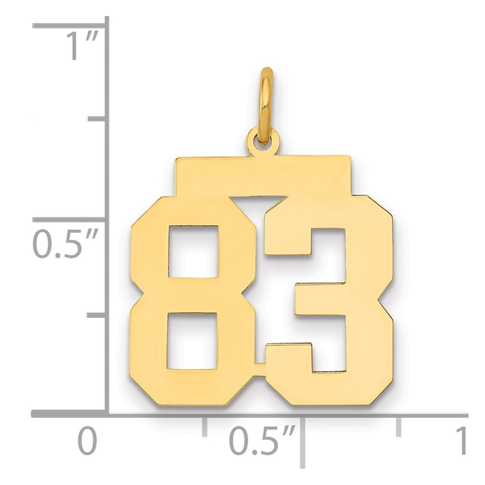14k Medium Polished Number 83 Charm