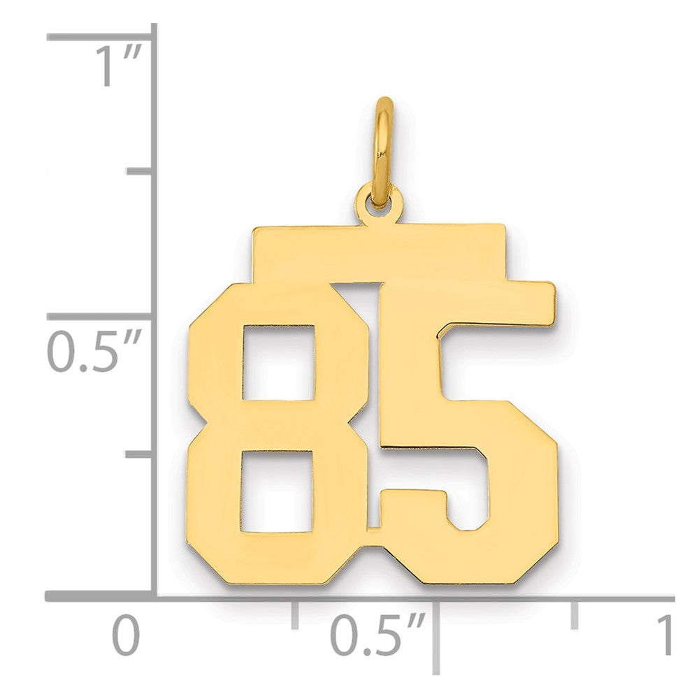 14k Medium Polished Number 85 Charm