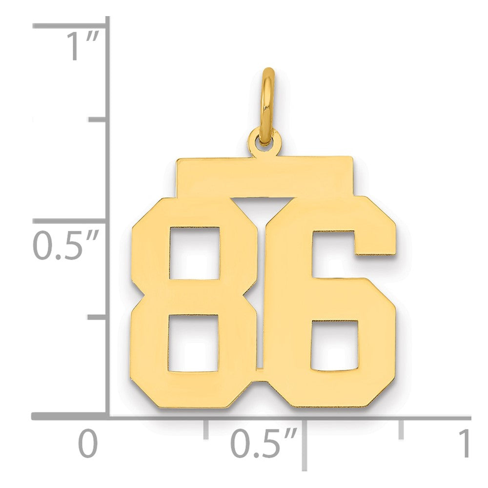 14k Medium Polished Number 86 Charm