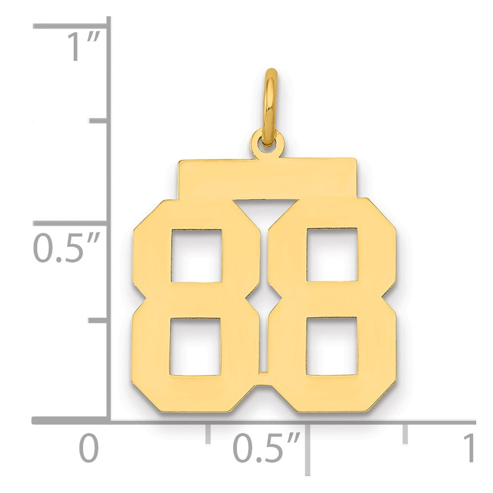 14k Medium Polished Number 88 Charm