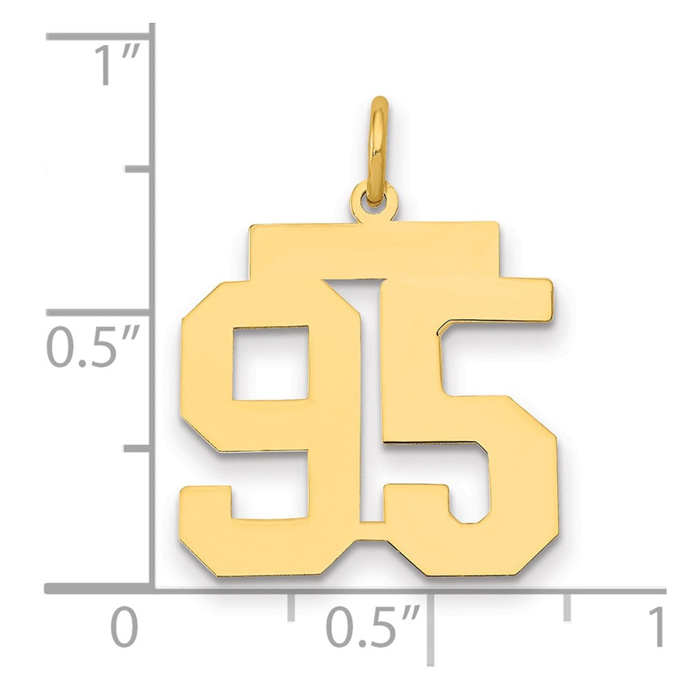 14k Medium Polished Number 95 Charm