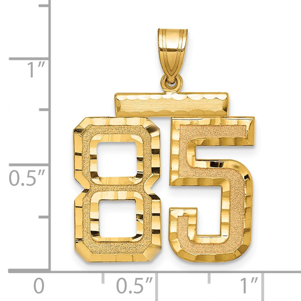 14k Large Brushed Diamond-cut Number 85 Charm