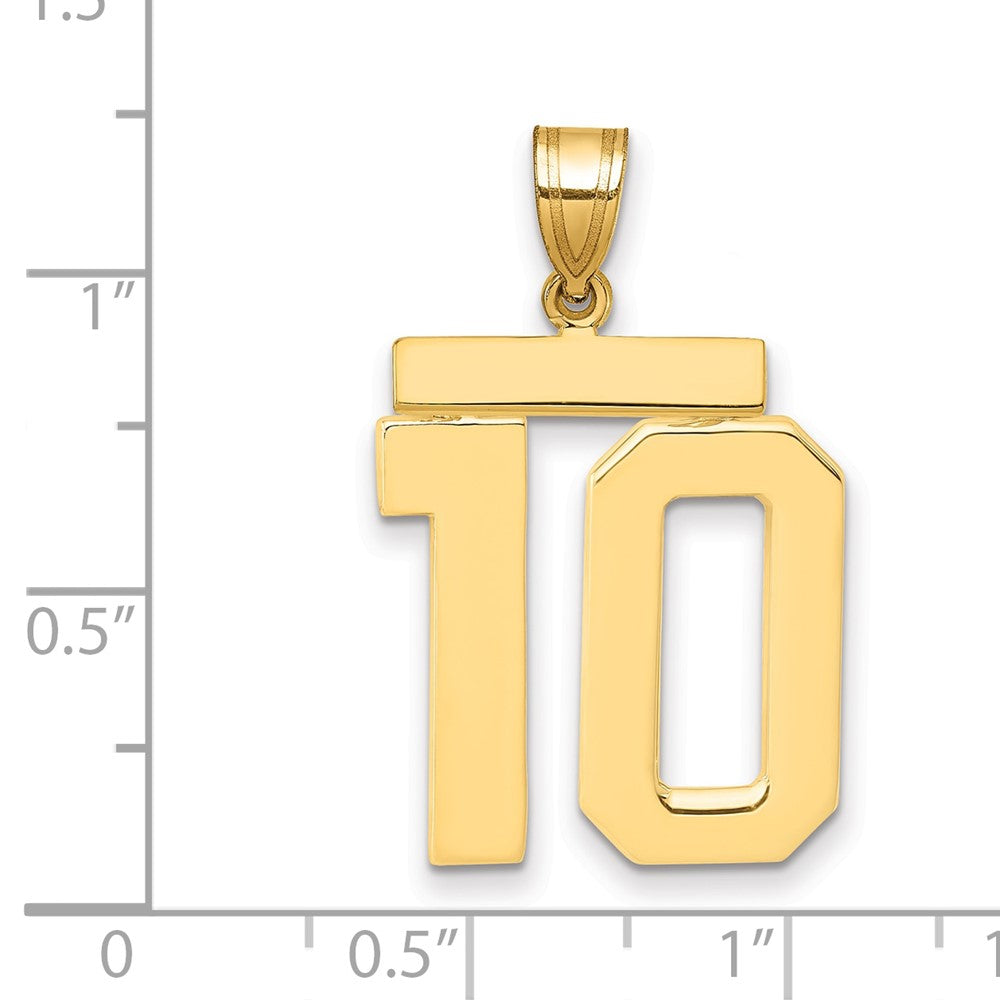 14k Large Polished Number 10 Charm