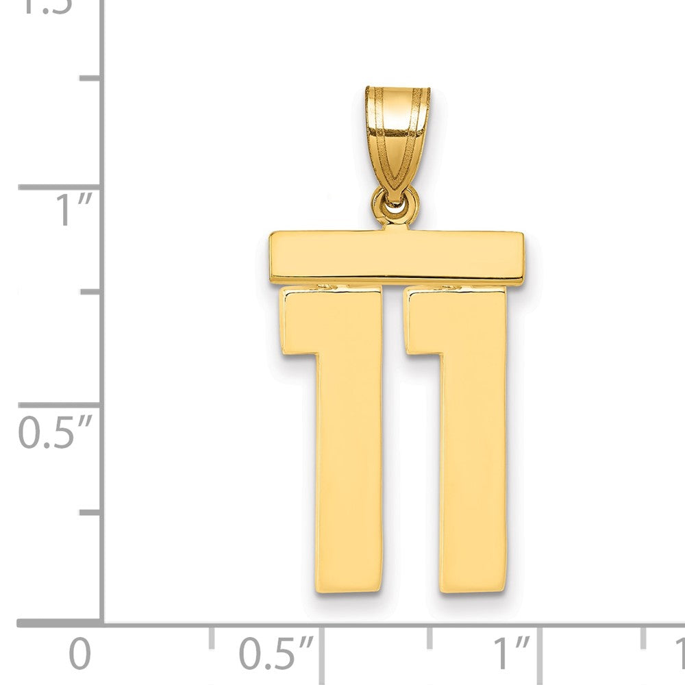 14k Large Polished Number 11 Charm
