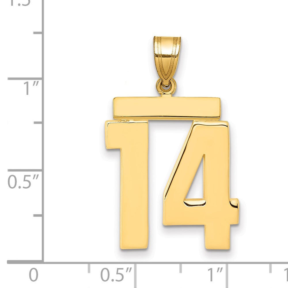 14k Large Polished Number 14 Charm