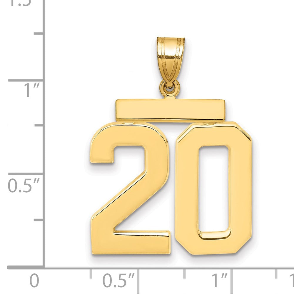 14k Large Polished Number 20 Charm
