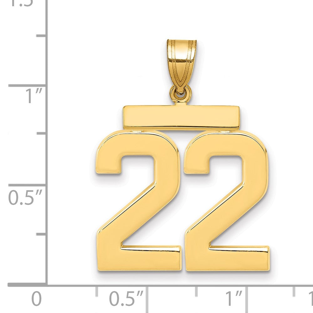 14k Large Polished Number 22 Charm