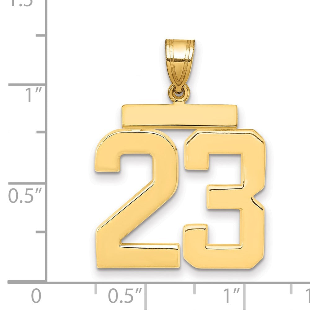14k Large Polished Number 23 Charm