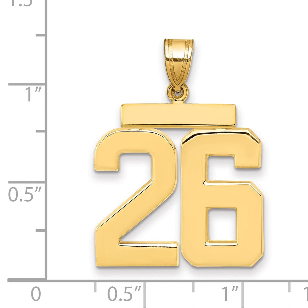 14k Large Polished Number 26 Charm