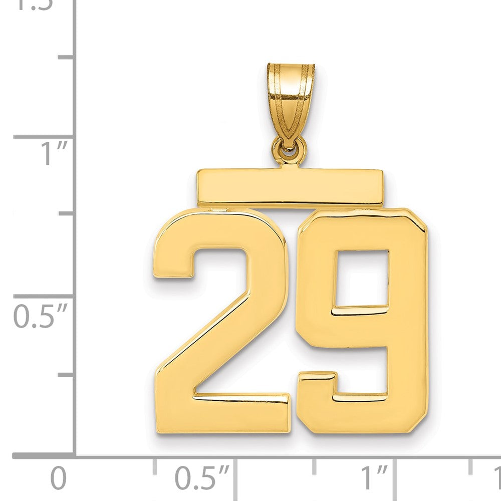 14k Large Polished Number 29 Charm