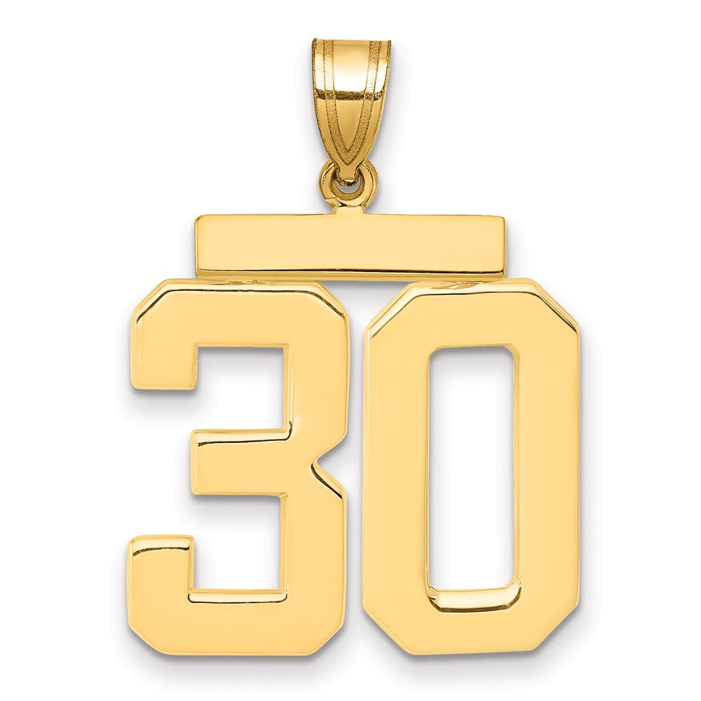14k Large Polished Number 30 Charm