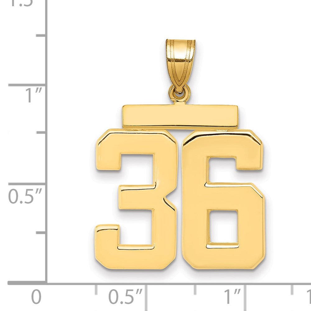 14k Large Polished Number 36 Charm