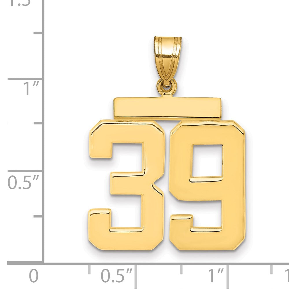 14k Large Polished Number 39 Charm