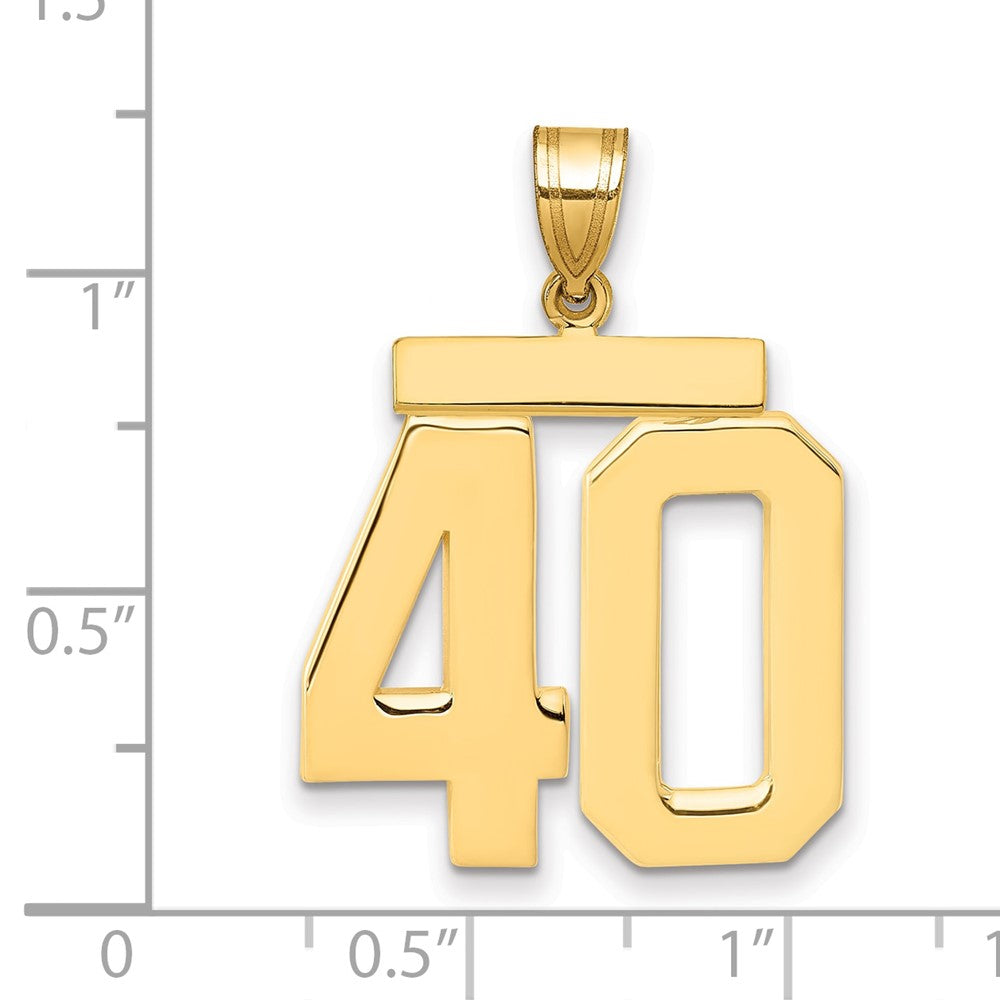 14k Large Polished Number 40 Charm