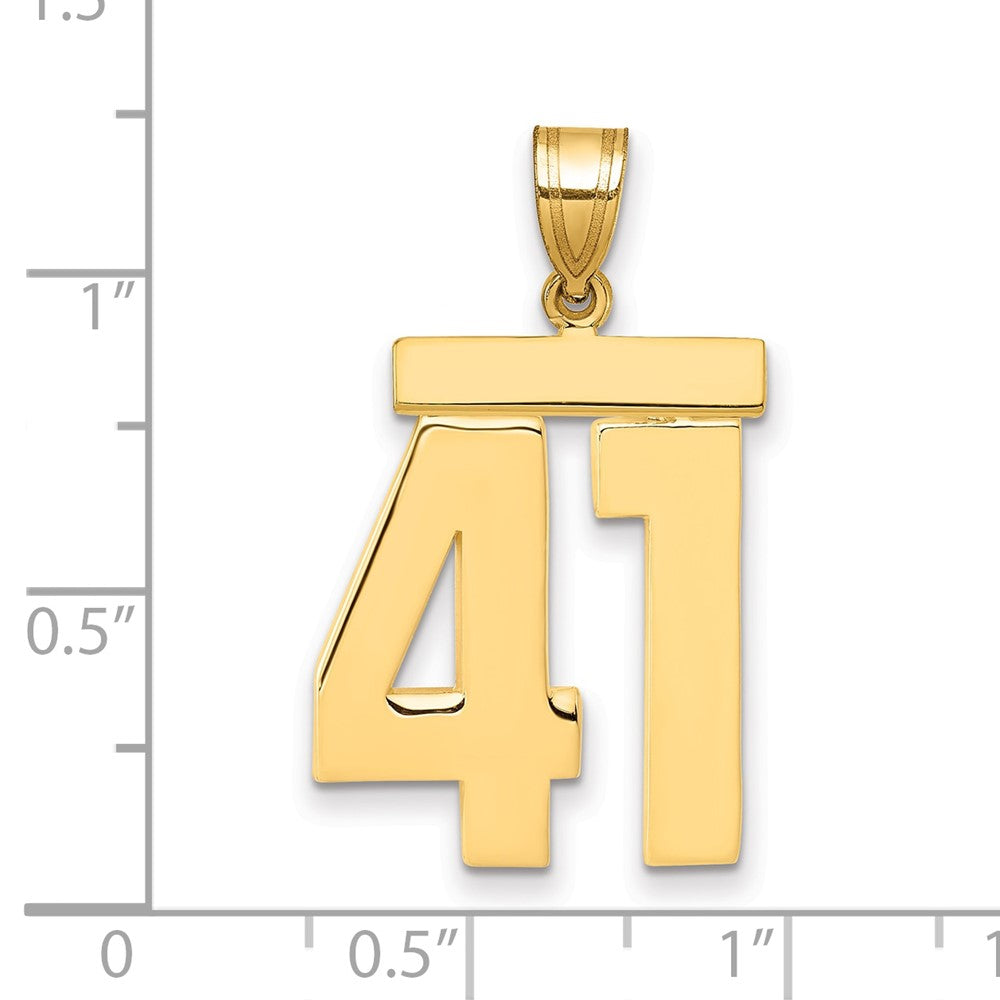 14k Large Polished Number 41 Charm
