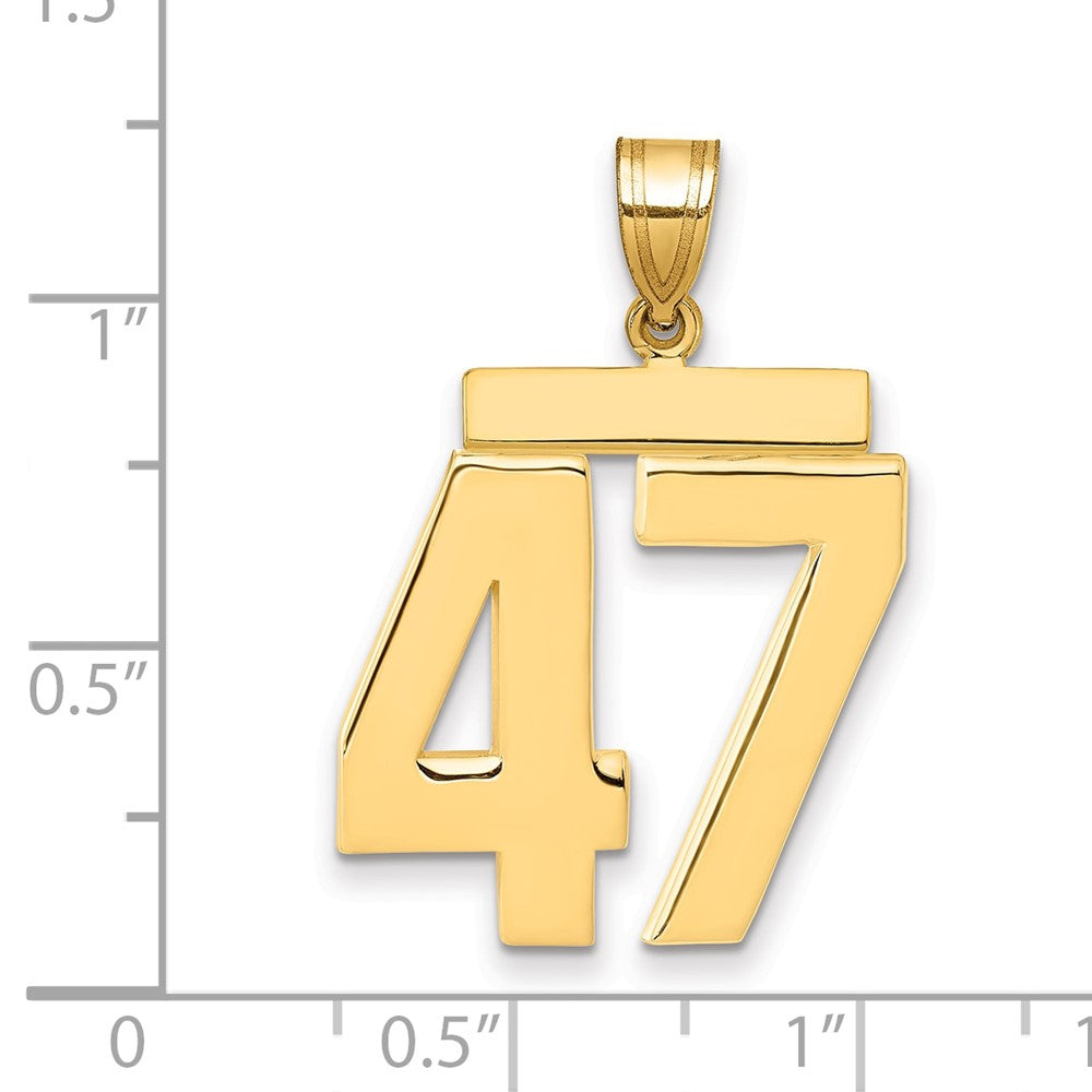 14k Large Polished Number 47 Charm