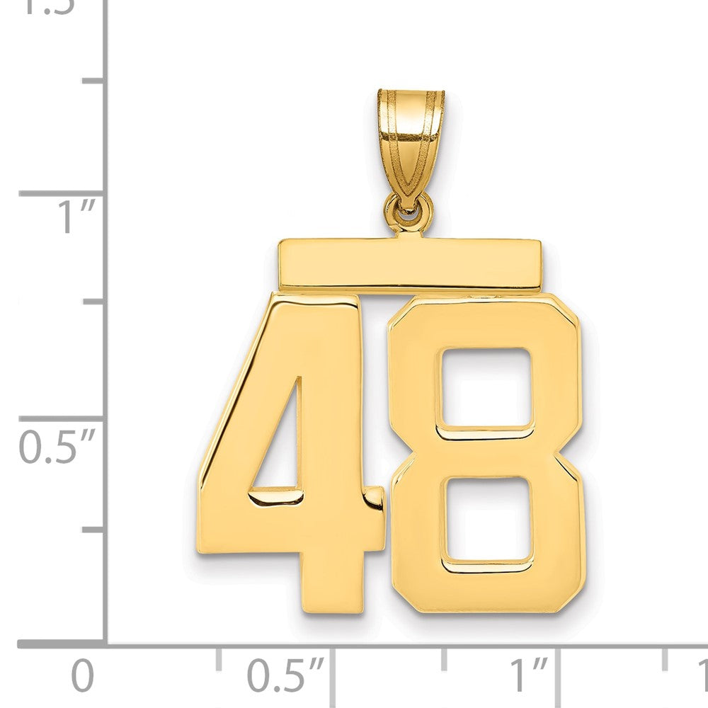 14k Large Polished Number 48 Charm