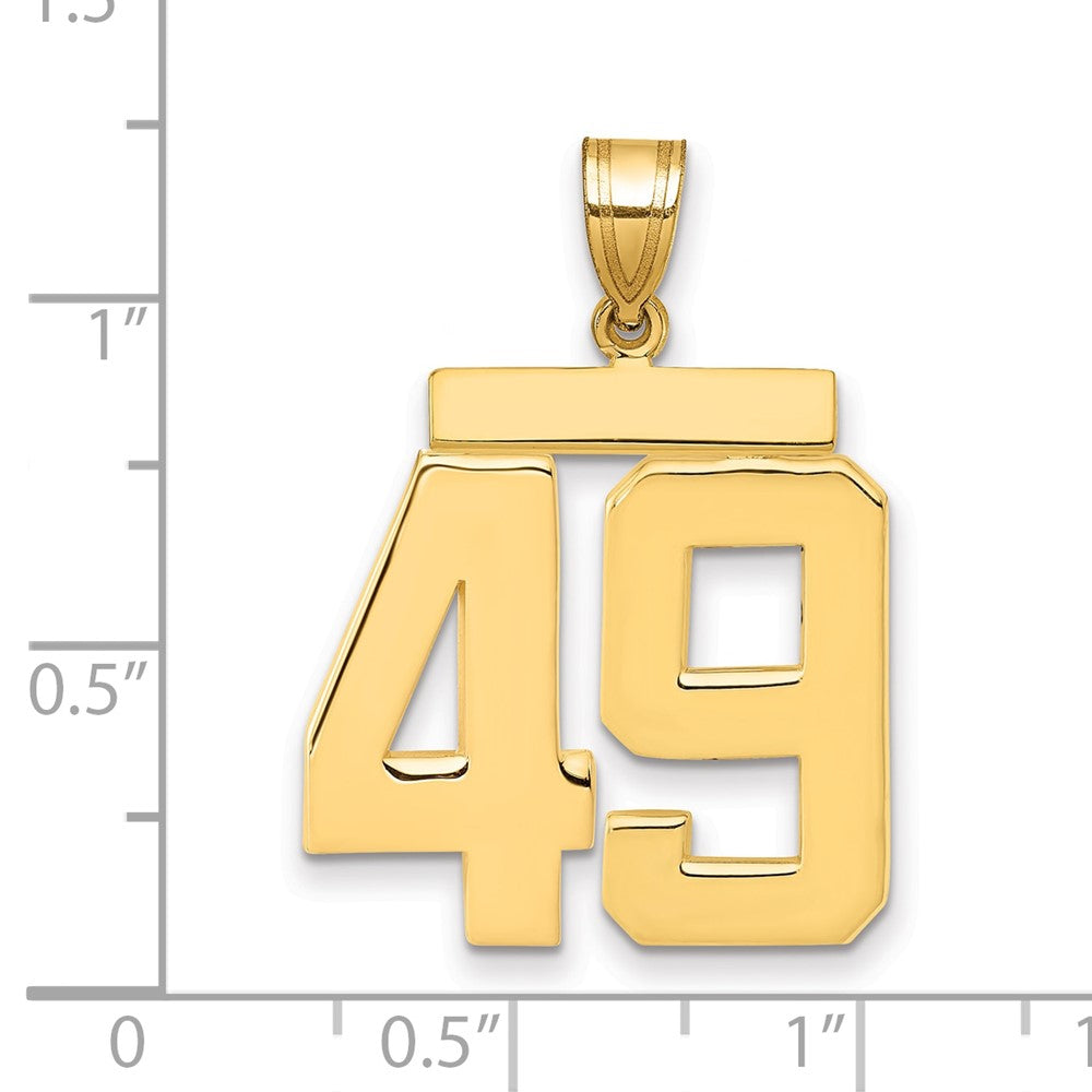 14k Large Polished Number 49 Charm