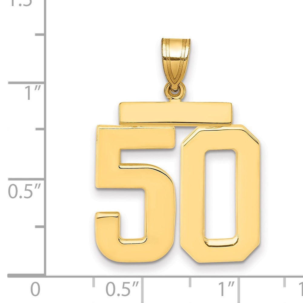 14k Large Polished Number 50 Charm
