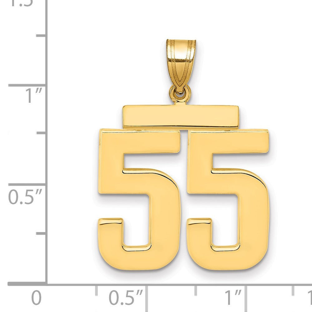 14k Large Polished Number 55 Charm
