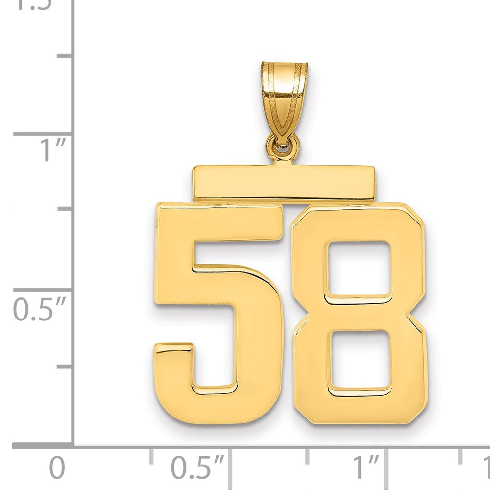 14k Large Polished Number 58 Charm