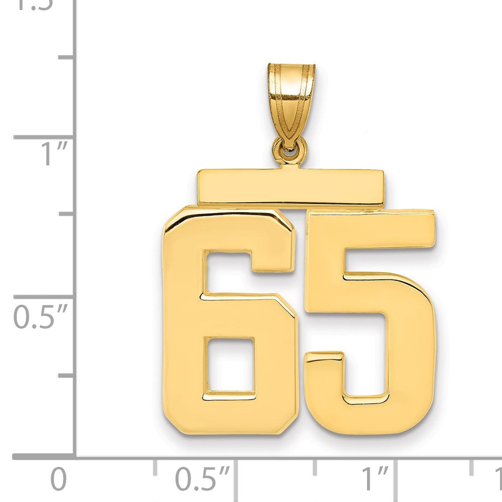 14k Large Polished Number 65 Charm
