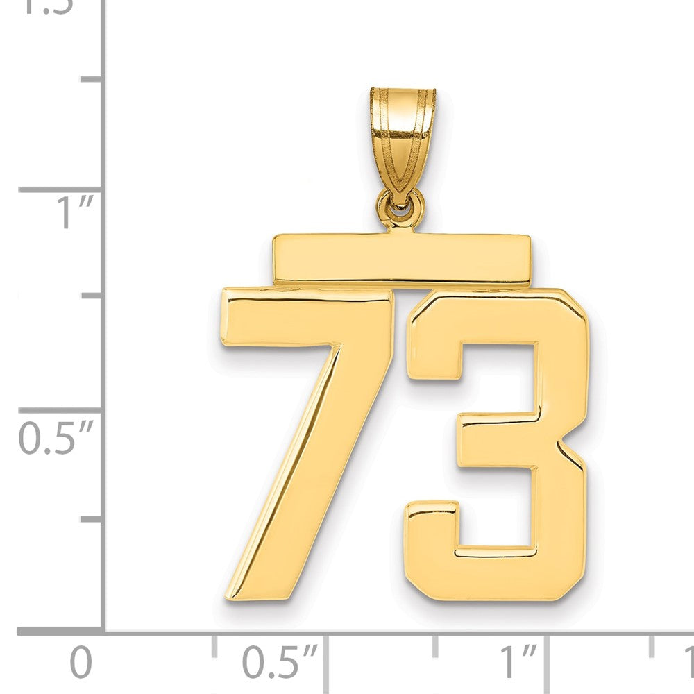 14k Large Polished Number 73 Charm