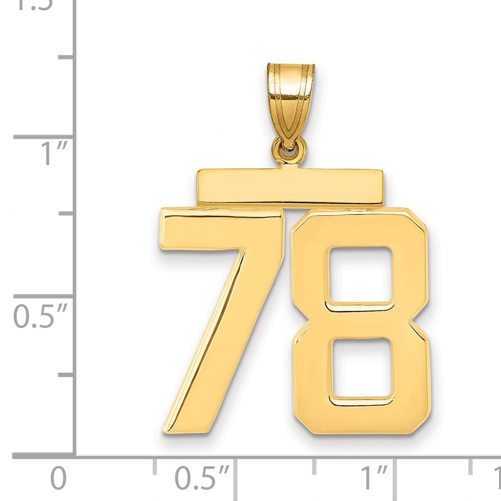14k Large Polished Number 78 Charm