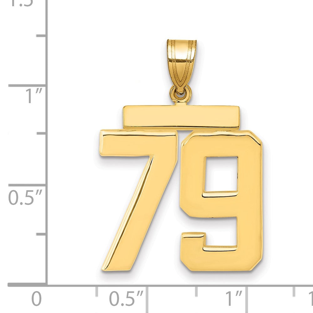 14k Large Polished Number 79 Charm