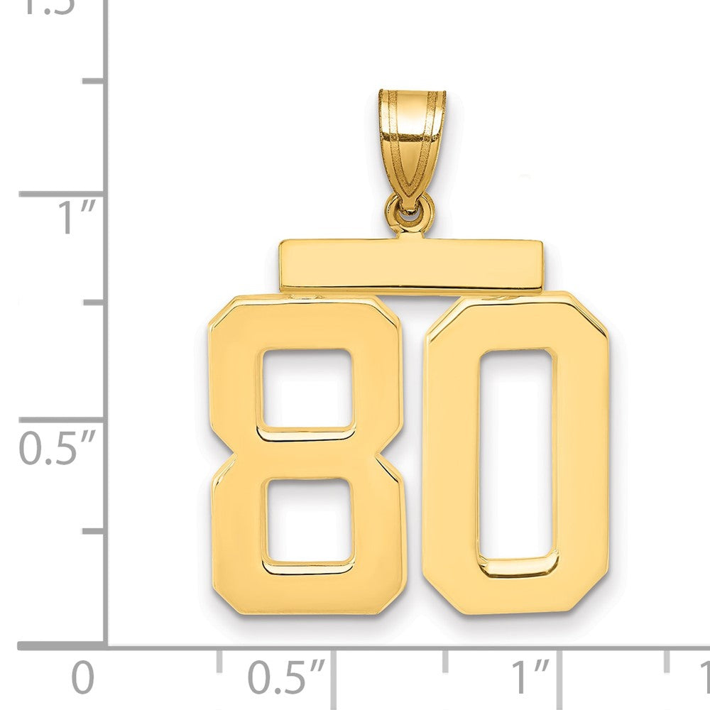 14k Large Polished Number 80 Charm