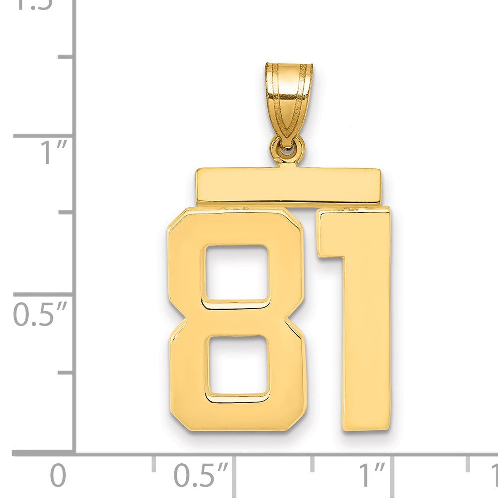 14k Large Polished Number 81 Charm