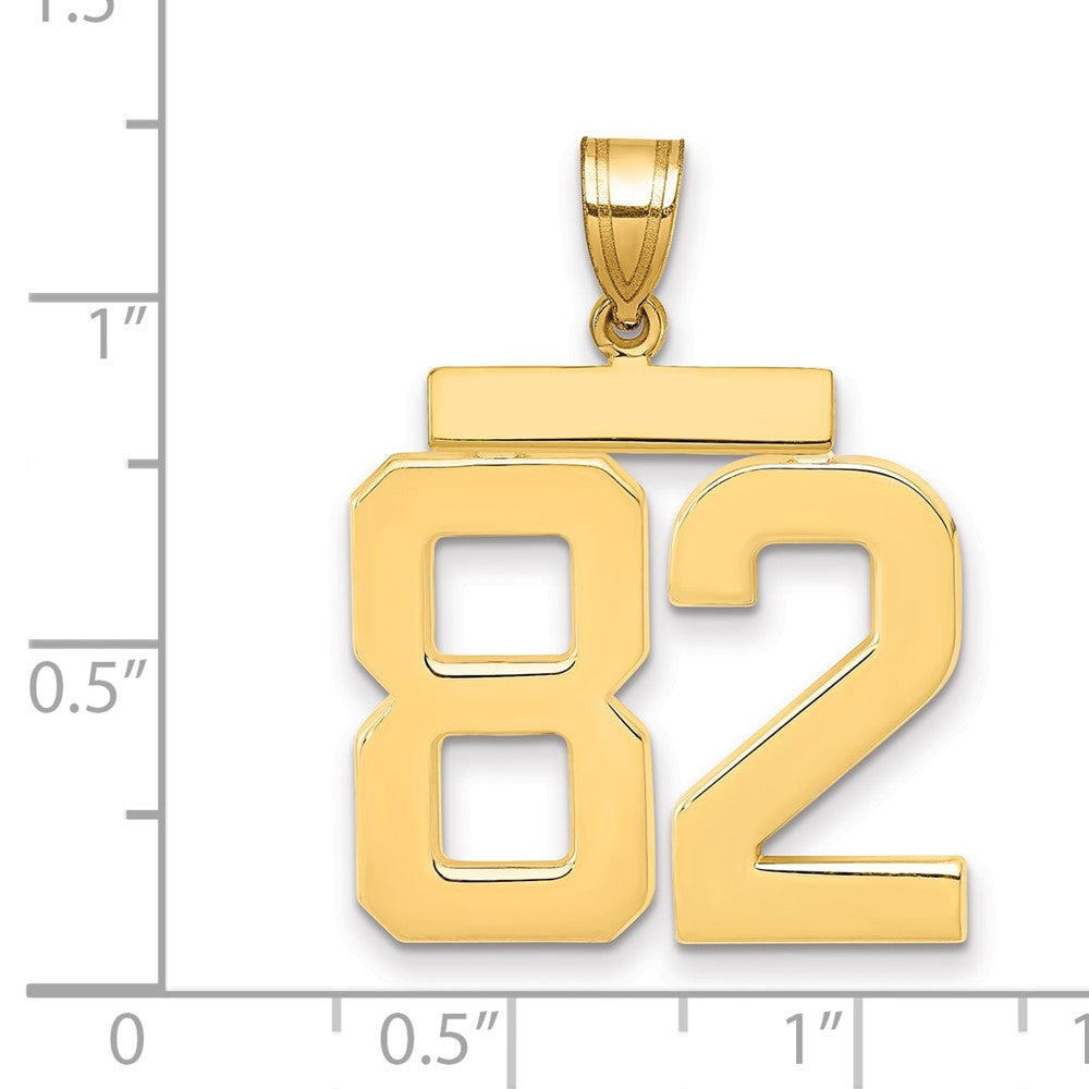 14k Large Polished Number 82 Charm