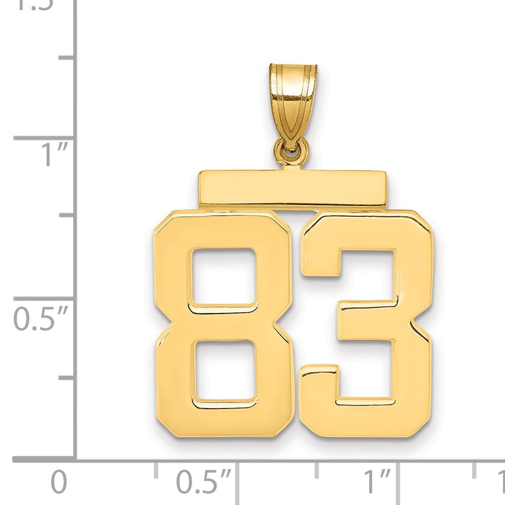 14k Large Polished Number 83 Charm