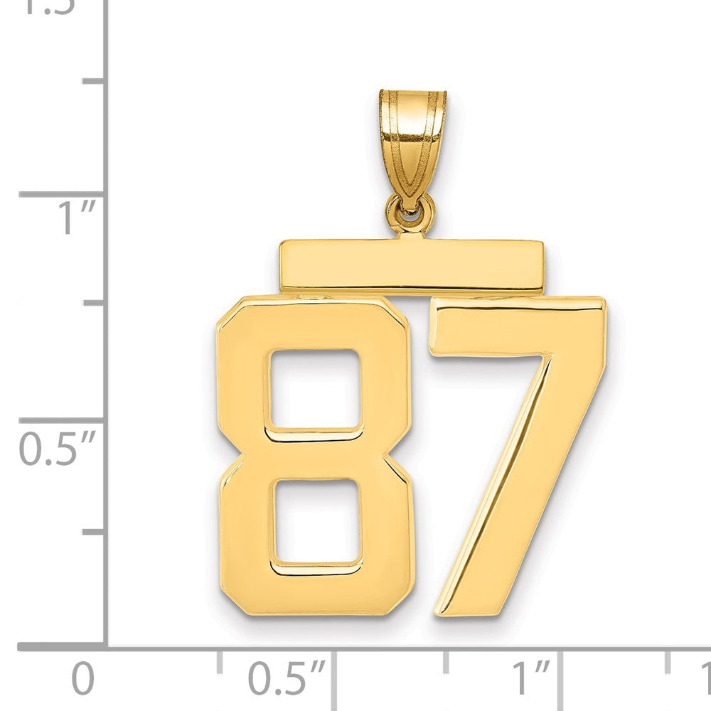 14k Large Polished Number 87 Charm