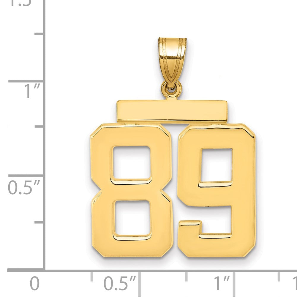 14k Large Polished Number 89 Charm