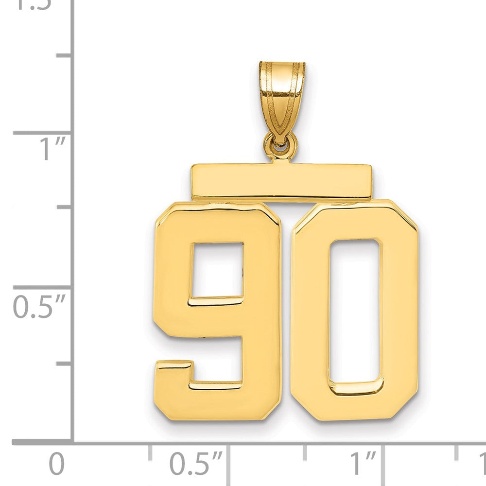 14k Large Polished Number 90 Charm