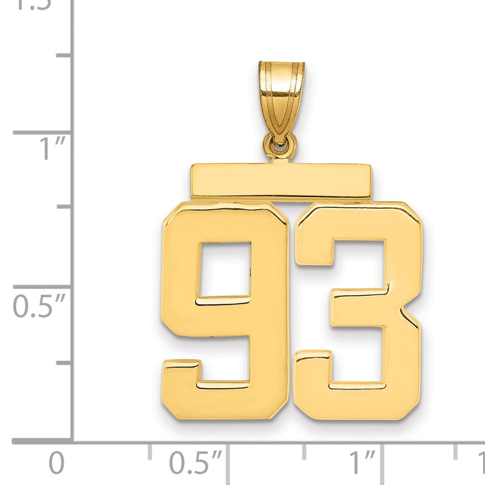 14k Large Polished Number 93 Charm