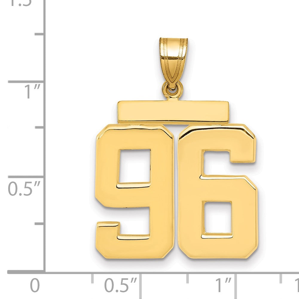 14k Large Polished Number 96 Charm