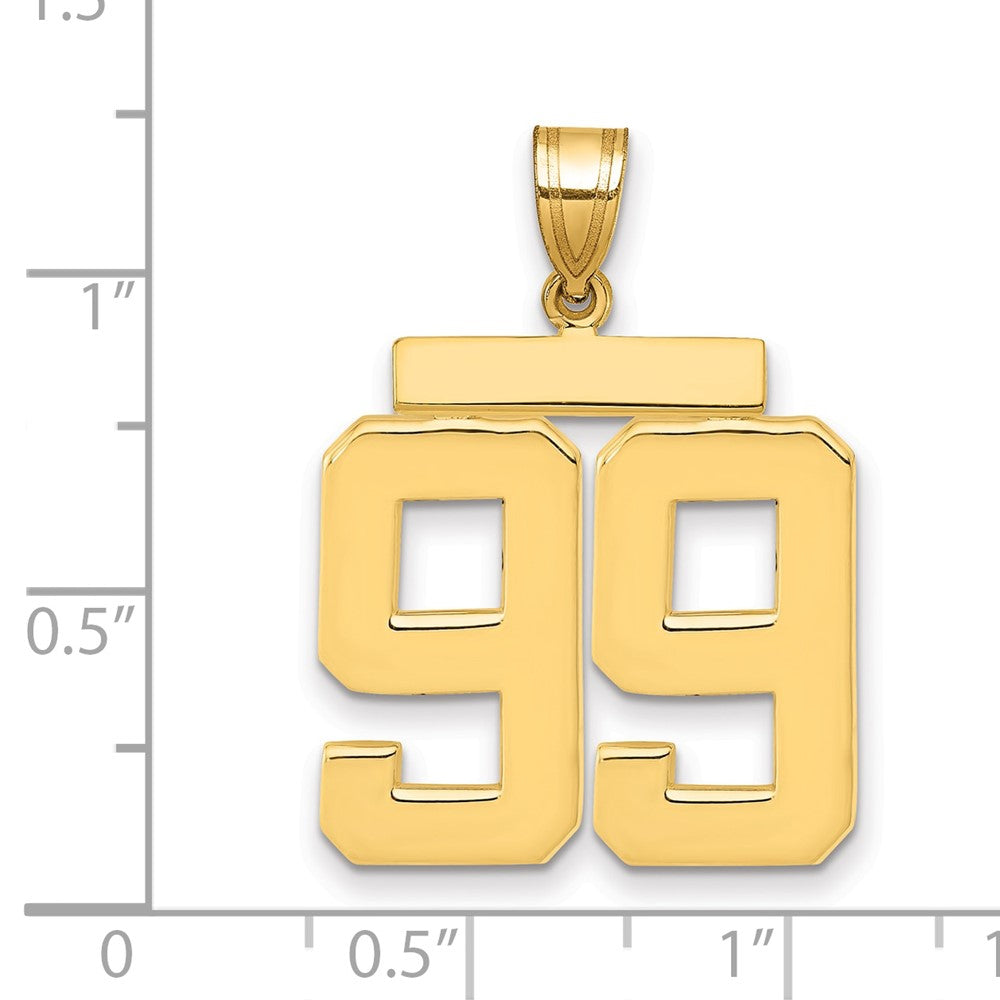 14k Large Polished Number 99 Charm