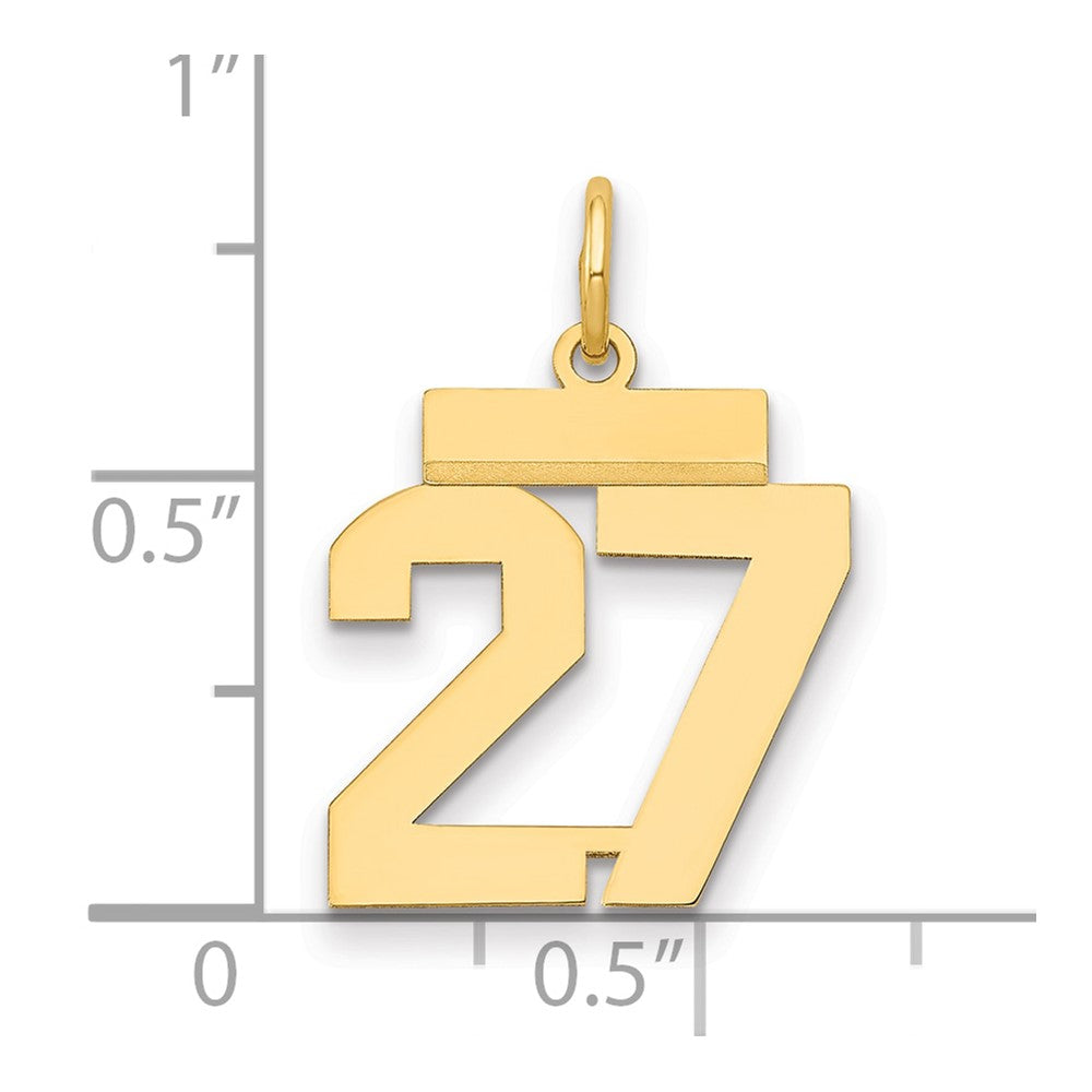 14k Small Polished Number 27 Charm