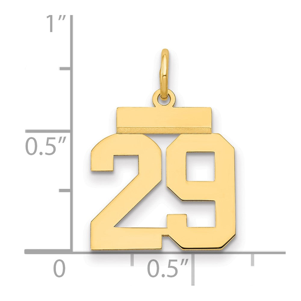 14k Small Polished Number 29 Charm