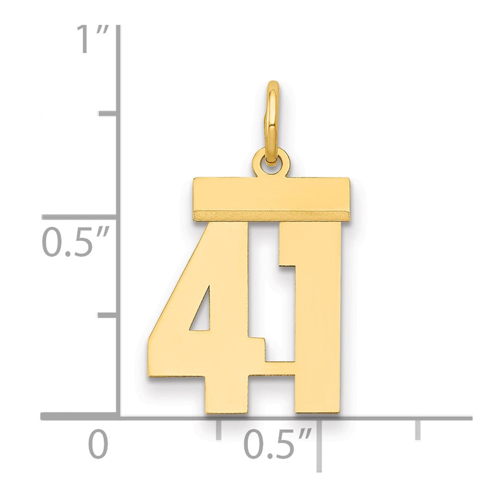 14k Small Polished Number 41 Charm