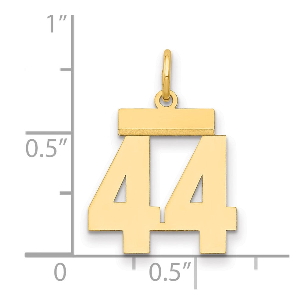 14k Small Polished Number 44 Charm