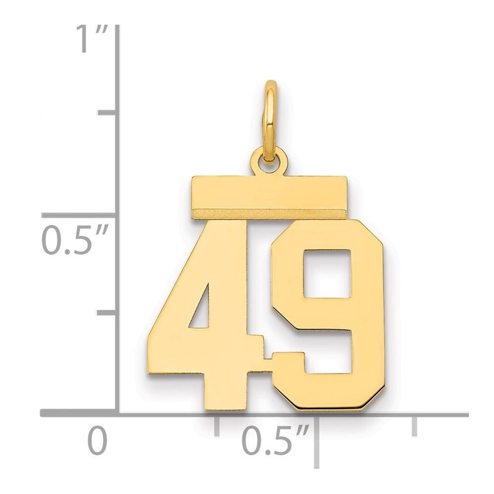14k Small Polished Number 49 Charm