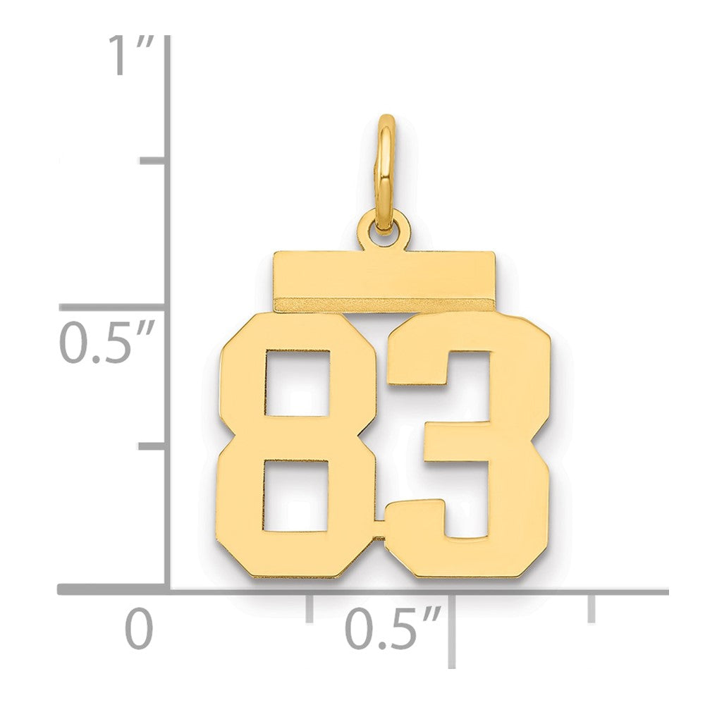 14k Small Polished Number 83 Charm