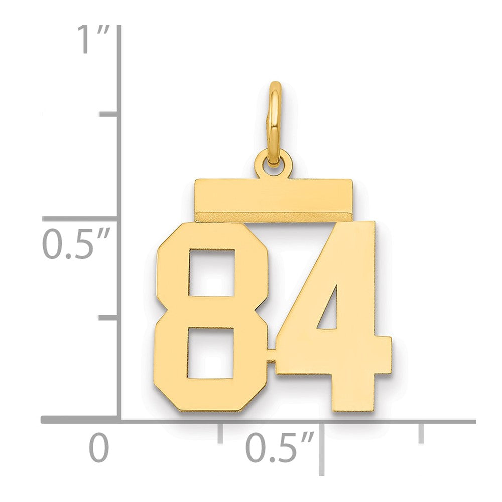 14k Small Polished Number 84 Charm
